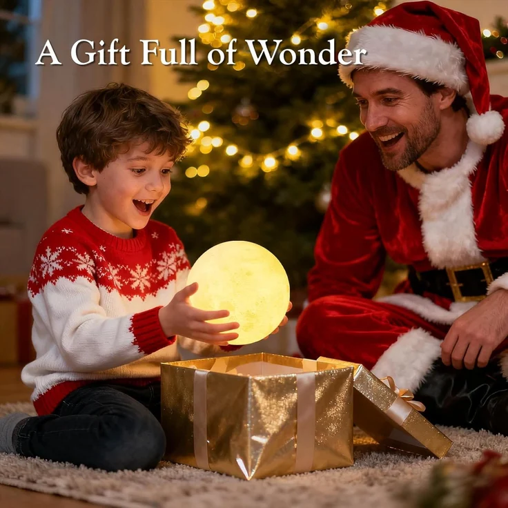 EXTSUD LED Nachtlicht 15cm Mond Lampe 16 Farben 3D Mondlampe mit Fernbedienung, Touchschalter eingebaut Batteriebetrieben dimmbar USB Wiederaufladbare, Nachtlampe Schlafzimmer Dekorative Lichter, für Kinder, M15 – Bild 2