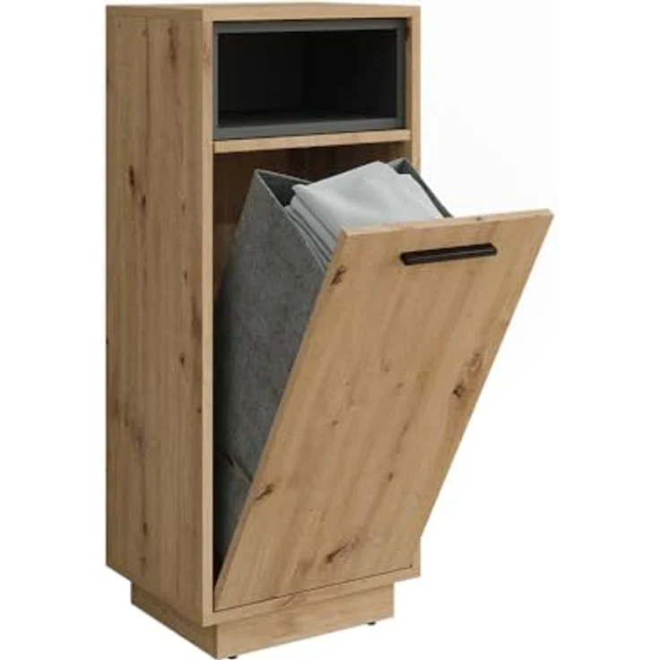 Vichy Wäscheschrank Beatrice, Artisan Eiche/Anthrazit, 38 x 93 cm mit herausnehmbarer Innentasche – Bild 1