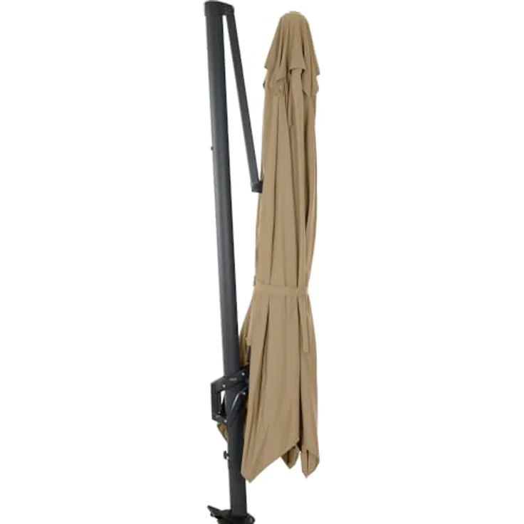 Siena Garden Ampelschirm Elio, 300 cm x 300 cm, Taupe, stufenlos neigbar, 360° drehbar, wasserabweisend – Bild 6