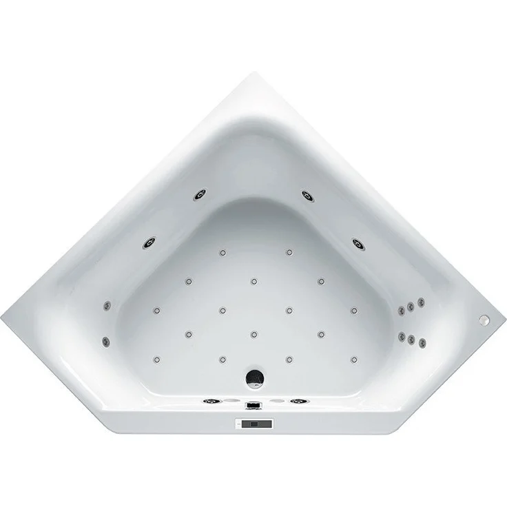 RIHO Austin Eck-Badewanne, mit Bliss-System, 2-Sitzer, 145 x 145 x 48 cm, 270 Liter, weiß, B0050, Ausführung: Version links - B005011005
