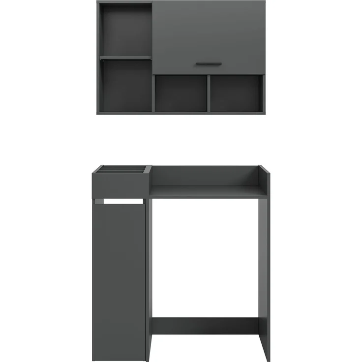Waschmaschienenumbau Set (B/H/T: 95x195x60 cm) in anthrazit Nachbildung – Bild 3