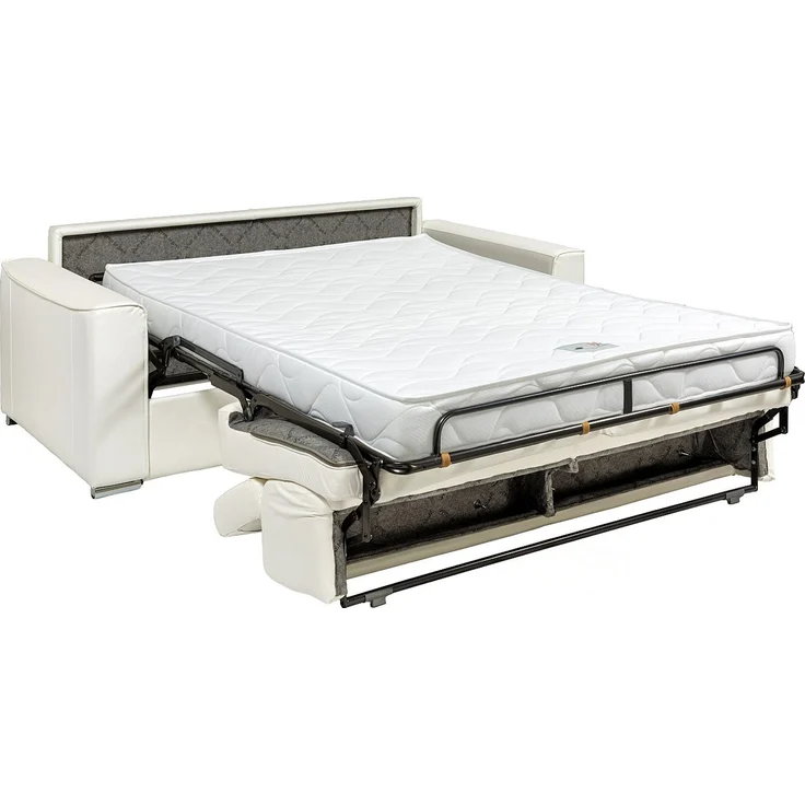 Vente-unique - VIZIR - Schlafsofa - Plastik - Kunststoff (PVC), Metall - Weiß - 216 x 223 x 110 cm – Bild 5