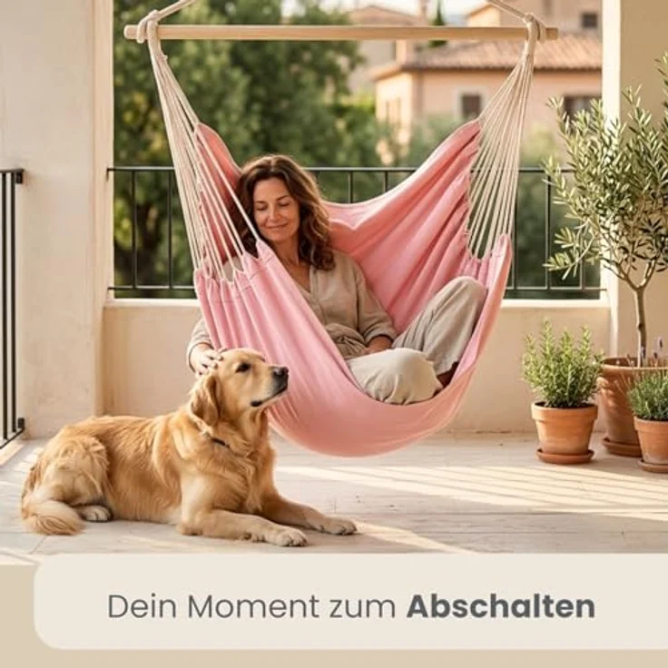 XXL Hängesessel Relaxsessel 185x130cm bis 150kg in Rosa – Bild 3