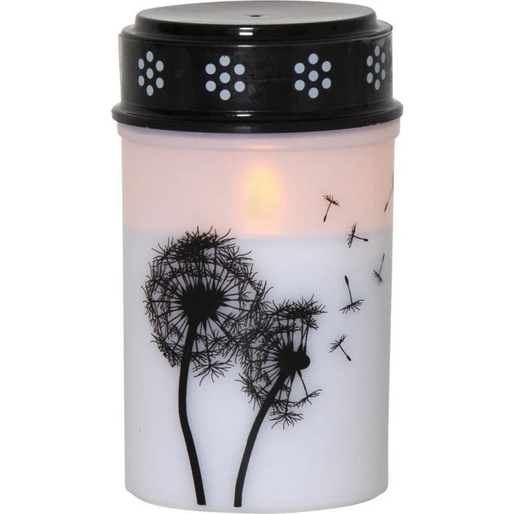 MARELIDA LED-Kerze LED Grablicht Grabkerze Pusteblume bis 2500 Std. Friedhofskerze 12cm, LED Classic, warmweiß (2100K bis 3000K) – Bild 3