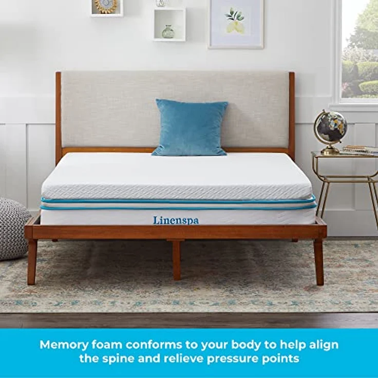 Linenspa 7,5 cm Gel-Matratzenauflage aus Memory-Schaum mit Reißverschlussbezug, Matratzenauflage für Super-Kingsize-Betten (180x200 cm) – Bild 3