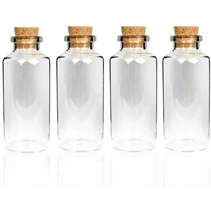 Bestlivings Vorratsglas Fläschchen mit Korken, Glas, (4-tlg, 10 ml), Reagenzglas für Hochzeit - Mini Gläser Gastgeschenke Glasfläschchen – Bild 4