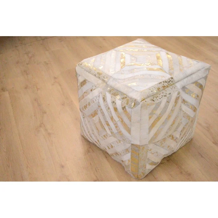 Spark Pouf 410 Elfenbein / Gold 45cm x 45cm – Bild 2