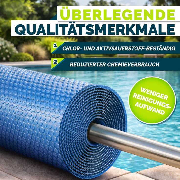 tillvex Pool Solarfolie Rechteckig 1000x500 cm - Schwarz Solarplane Solarheizung Solarabdeckplane Poolheizung Wärmeplane – Bild 3