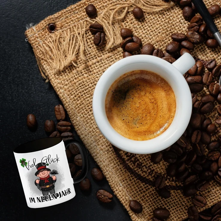 speecheese Tasse Viel Glück Kaffeebecher mit Schornsteinfeger – Bild 3