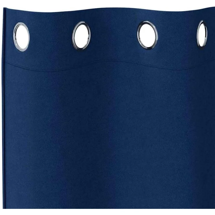 vidaXL Verdunkelungs-Vorhänge mit Ringen 2 stk. Dunkelblau Polyester 4107365 – Bild 8