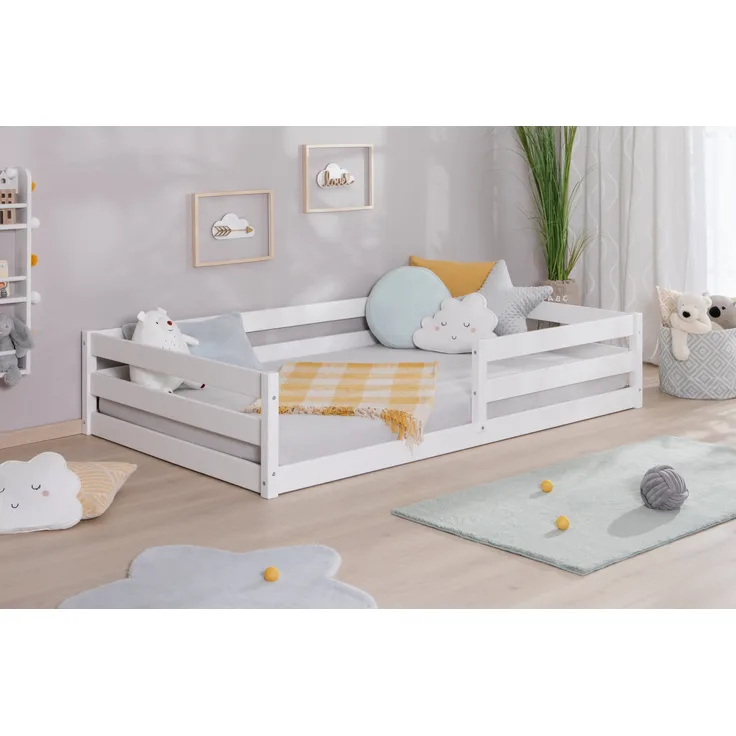Bodenbett Einzelbett "Lex" 120x200 Kiefer Massiv
