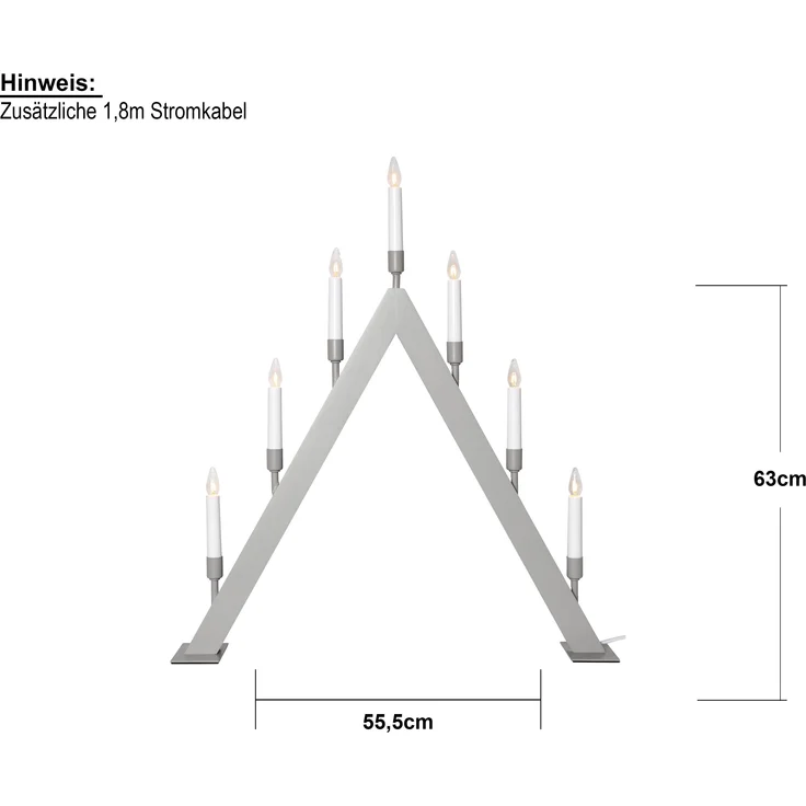 Lichterbogen ,Vind', 7-flammig, Holz, beige – Bild 6