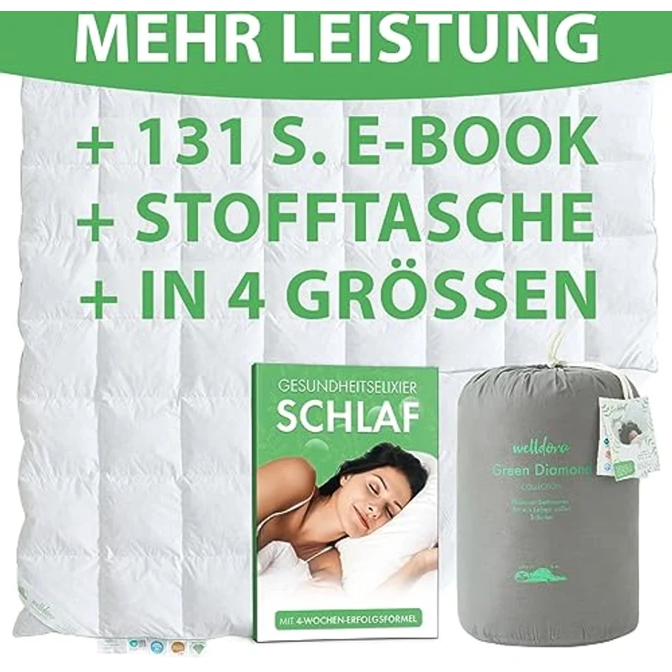 Welldora Komfort Bettdecke 200x200 | 100% Extraweiche Federn & Daunen | Fachärztlich geprüft, Oeko-Tex, Allergiker | RDS Zertifiziert für Tierwohl | Ganzjahres Federbett Daunendecke 200x200 – Bild 9