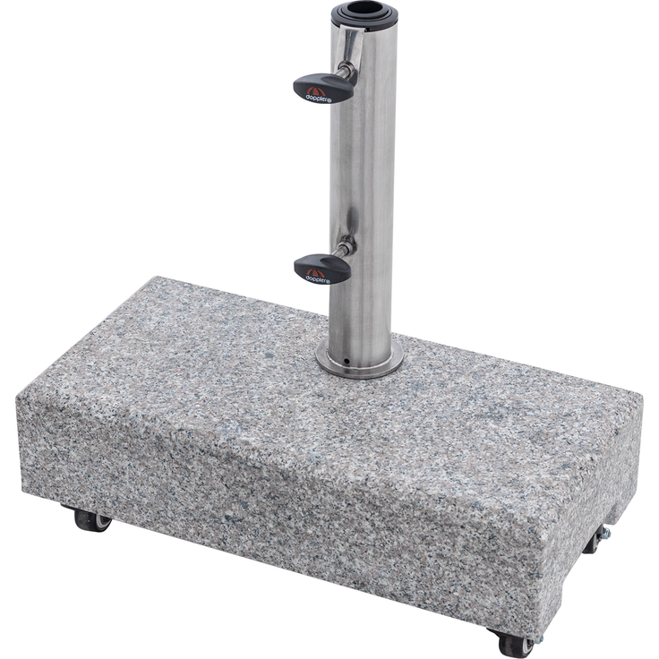 Doppler Granitsockel 25 kg Balkonsockel mit Rollen ø 25 x 48 mm Schirmsockel 85897 – Bild 2