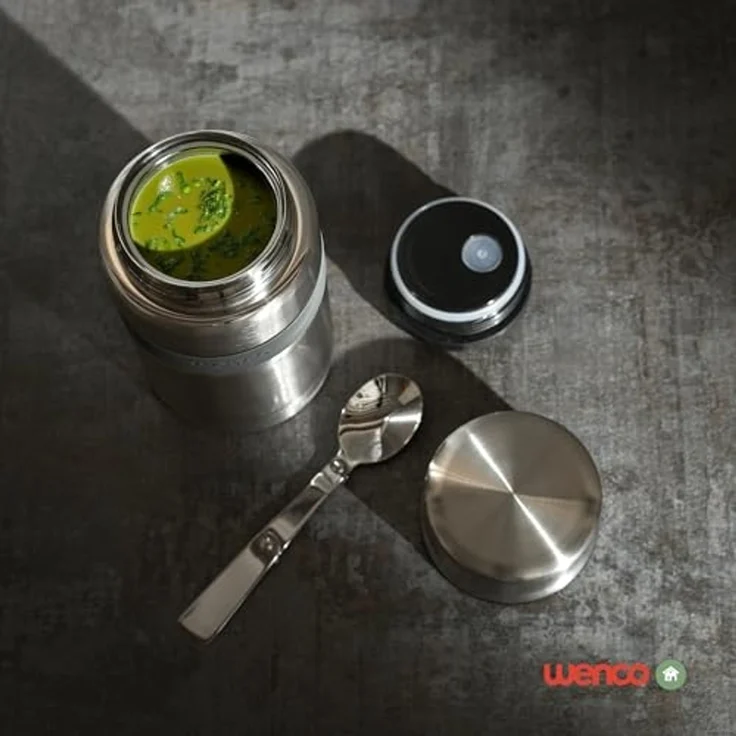 Wenco Lunchbox Thermobehälter für essen warmhalten to go 500ml, (1-tlg, Edelstahl), Essensbehälter für unterwegs, Lebensmittelsicher & BPA-frei – Bild 6
