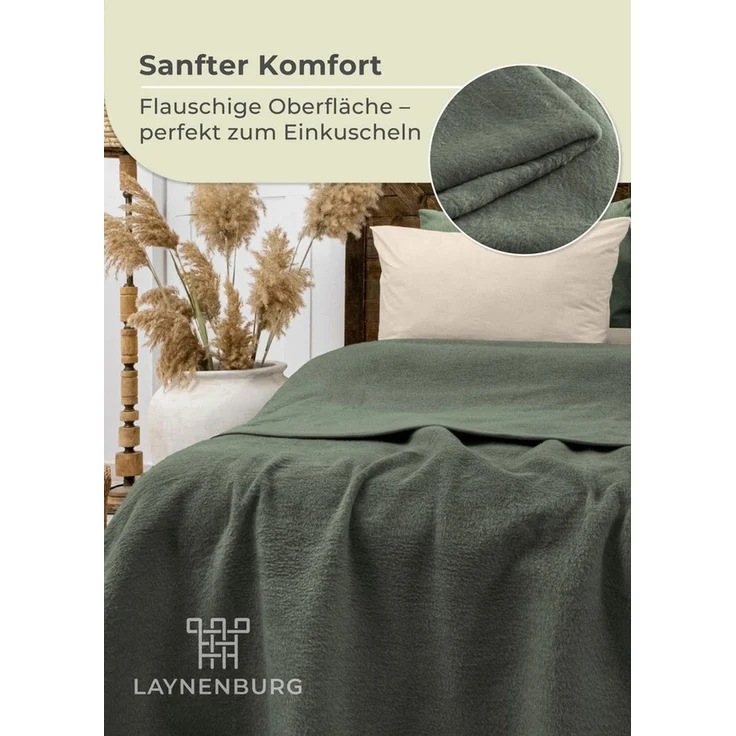 Wohndecke Wohndecke aus Baumwolle - Kuscheldecke, Baumwolldecke -, Laynenburg, Decke als Sofa-decke, Couchdecke, Wolldecke aus Baumwollmix – Bild 3