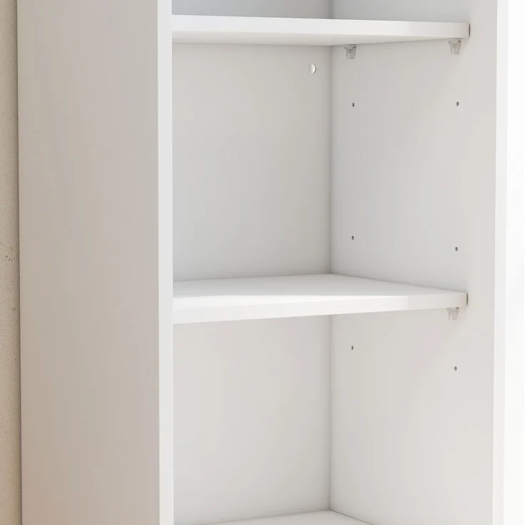 Vitrine 40 x 35 x 165 cm in Weiß mit Glastüren, LED-Beleuchtung und 2 Schubladen – Bild 9