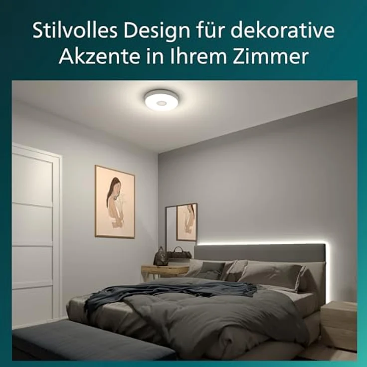 Philips Coiner SceneSwitch LED Deckenleuchte, rund, 24 W, 2800 Lumen, 4000 K, Weiß, IP20, 3 Lichteinstellungen – Bild 5