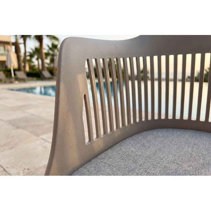 KAWOLA Gartenstuhl ALTEA Outdoor Kunststoff beige mit Kissen 84 x 54 x 59 cm – Bild 8