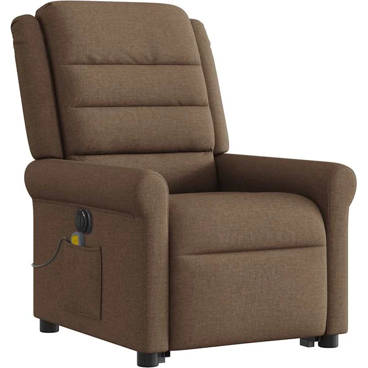 vidaXL Elektrischer Massagesessel mit Aufstehhilfe Braun Stoff 3303348 – Bild 4