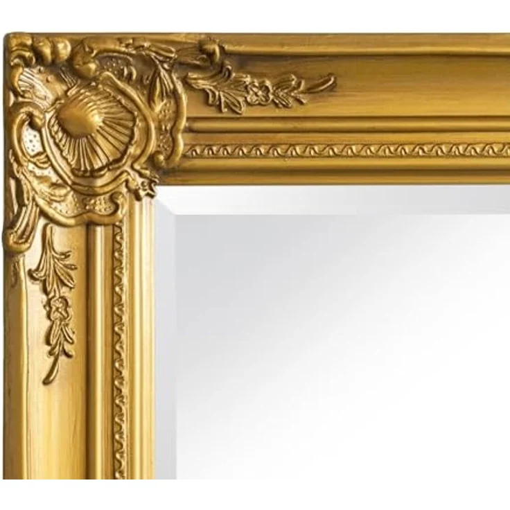 dasmöbelwerk Wandspiegel Wandspiegel Barock Gold 180x80 cm XL Spiegel Ganzkörperspiegel, Spiegelfläche mit edlem Facettenschliff – Bild 2