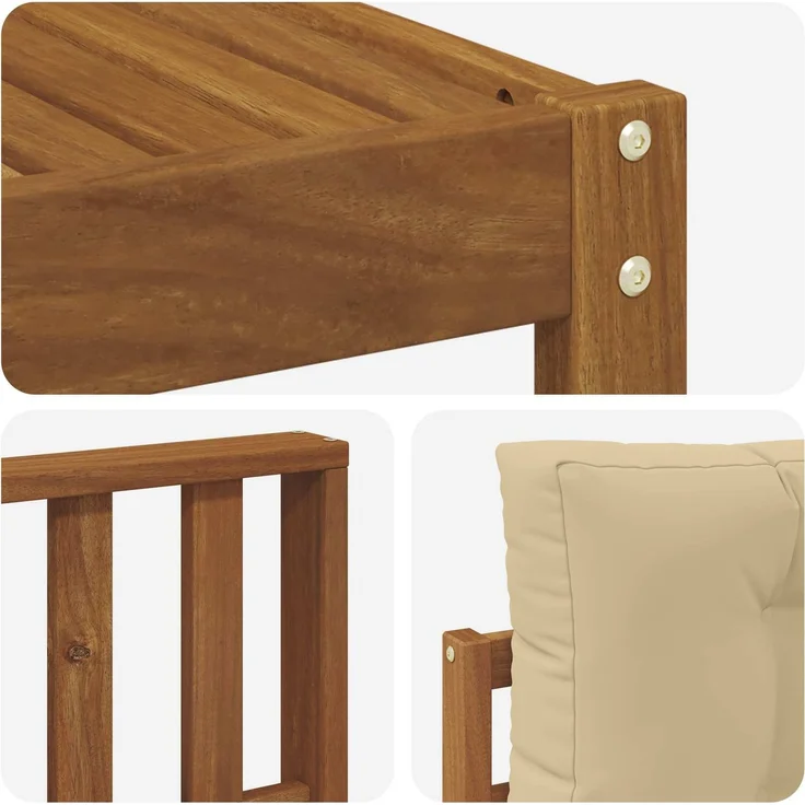 vidaXL Outdoor-Sofagarnitur 6 stk. 6-Sitzer Natur und Beige 3367821 – Bild 6