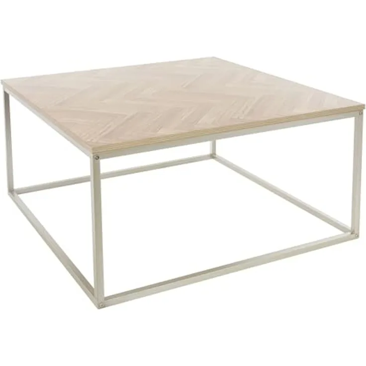 ML-DESIGN Couchtisch Wohnzimmertisch moderner Dekotisch Design Beistelltisch für Wohnräume, Sofatisch Fischgrätenmuster laminierte Spannplatte / Stahl, Eiche