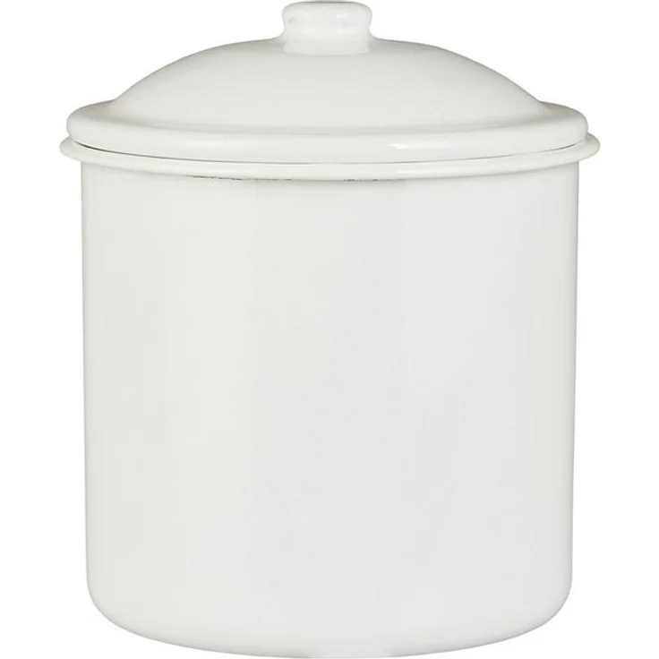 Ib Laursen - Dose Krug mit Deckel Vorratsdose H 15cm D 13cm Emaille Weiß 0471-11 – Bild 4