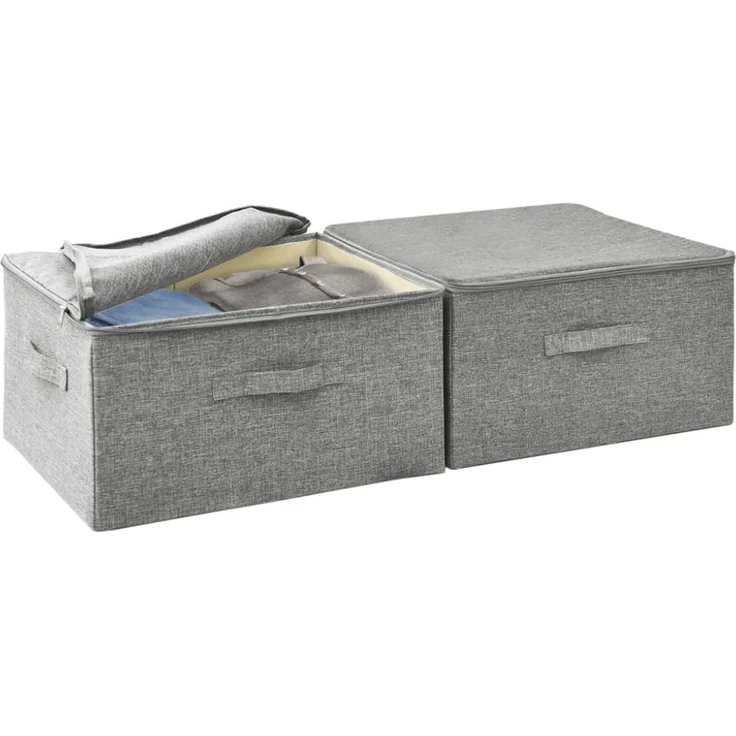 vidaXL Aufbewahrungsboxen 2 Stk. Stoff 43x34x23 cm Grau 332910 – Bild 6