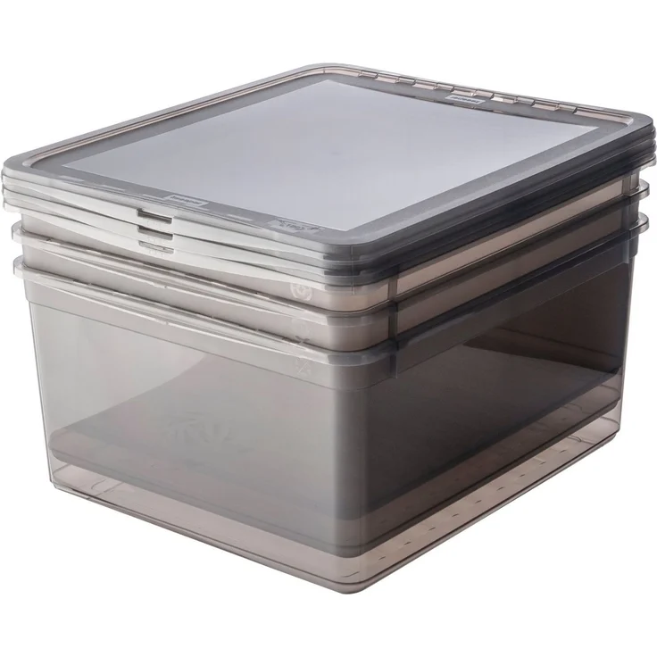 keeeper Aufbewahrungsbox bea, clearbox mit Air Control-System (Set, 3 St), 3 x 18 l, stapelbar, 39 x 33,5 x 18 cm – Bild 2