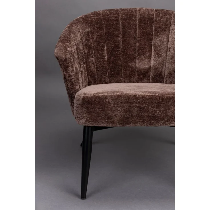 Loungesessel Georgia Dutchbone Lila mit Samtbezug und Metallbeinen – Bild 5