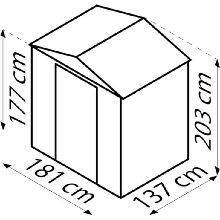 Pergart Gerätehaus "Frankfurt II" 65, Holzoptik – Bild 6