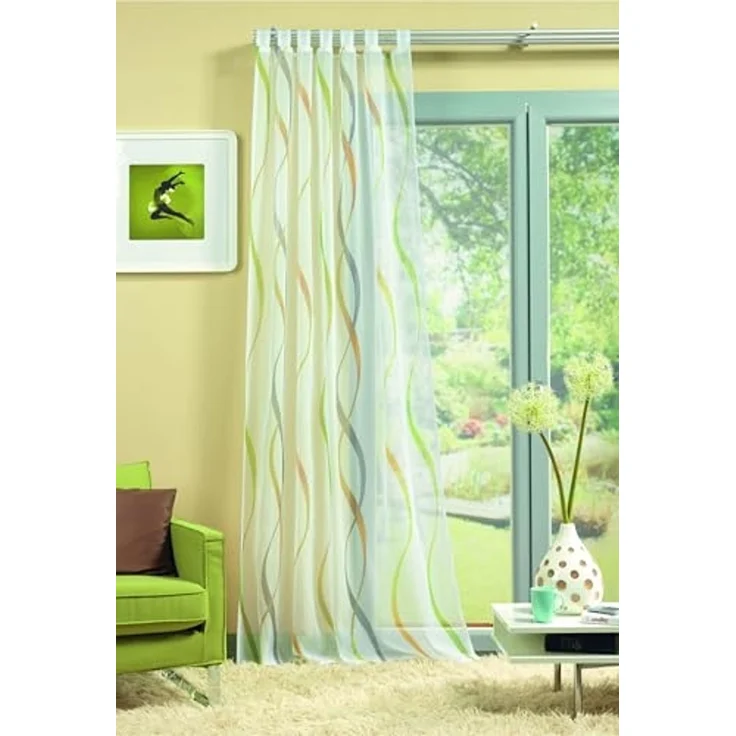 HOME WOHNIDEEN Vorhang Schlaufenschal WAVE, 245x140 cm, halbtransparent, 100% Polyester – Bild 3