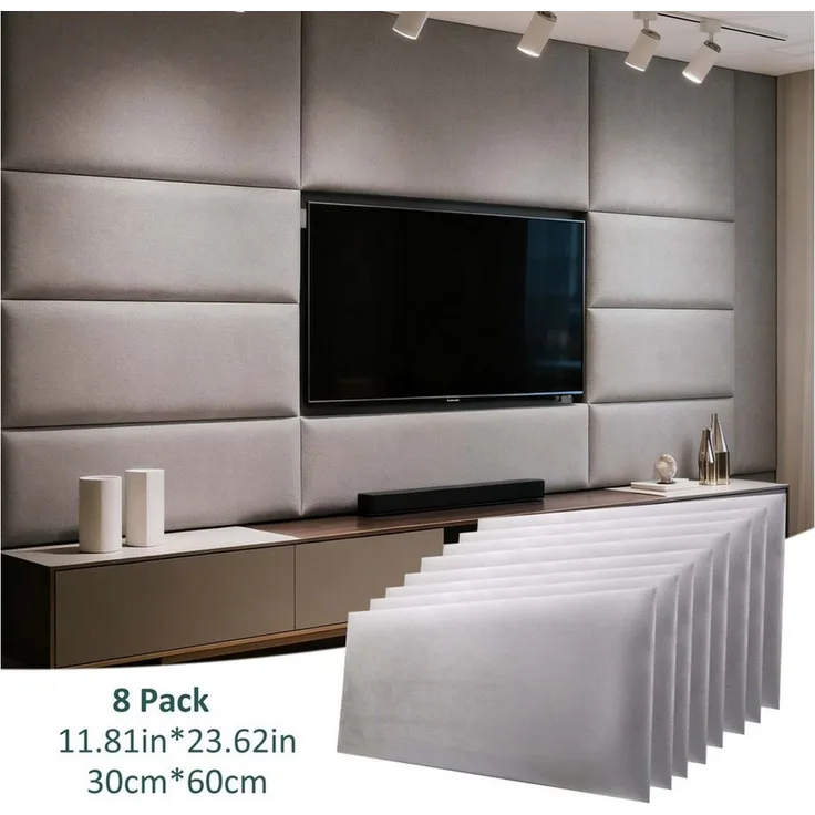 Mejale Wandpolster Wandkissen Wandmontiertes 3D gepolsterte für Schlafzimmer 30x60cm, (8 St)