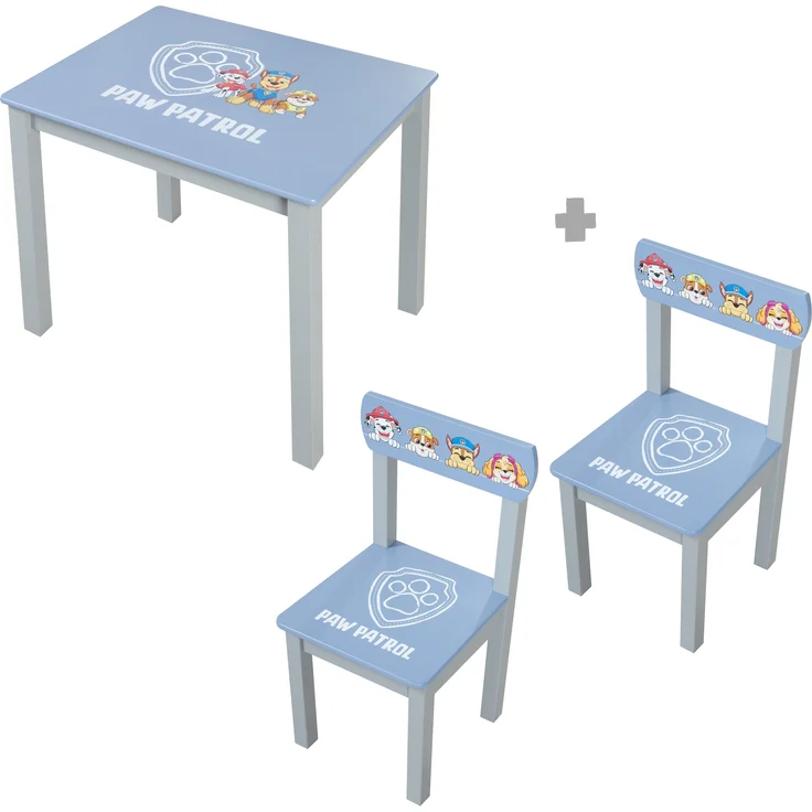 roba Kindersitzgruppe 'Paw Patrol' - 2 Kinderstühlen & 1 Kindertisch - MDF lackiert - Blau / Grau – Bild 2