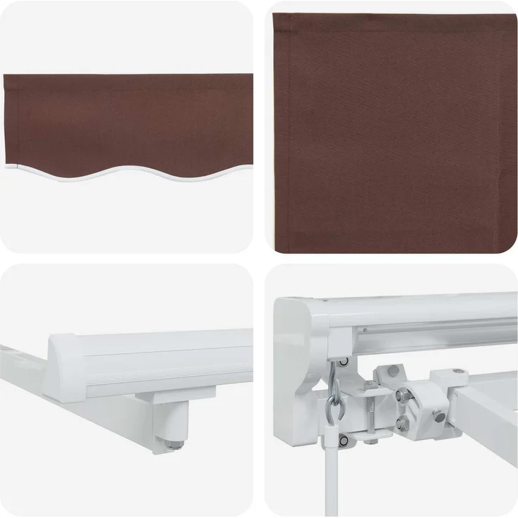 vidaXL Manuell einziehbare Markise Braun 4 x 3 m 3420255 – Bild 7