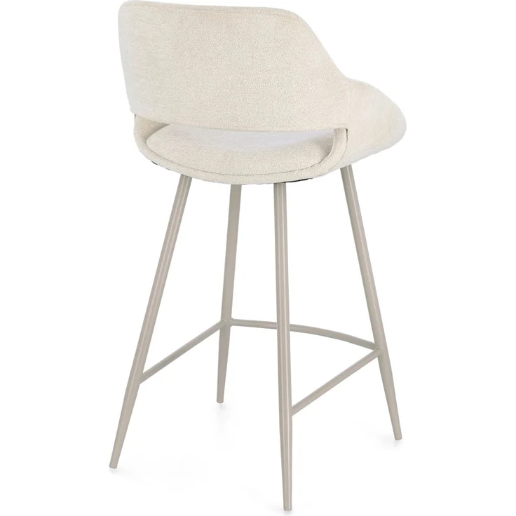 Barhocker Florence 2er-Set aus Stoff, modern mit Fußstütze, beige Sand, gepolstert – Bild 4