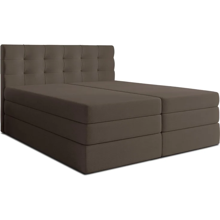 AX LIVING Finike Boxspringbett 160x200 cm, Doppelbett, 2 Matratzen, Braun – Bild 5