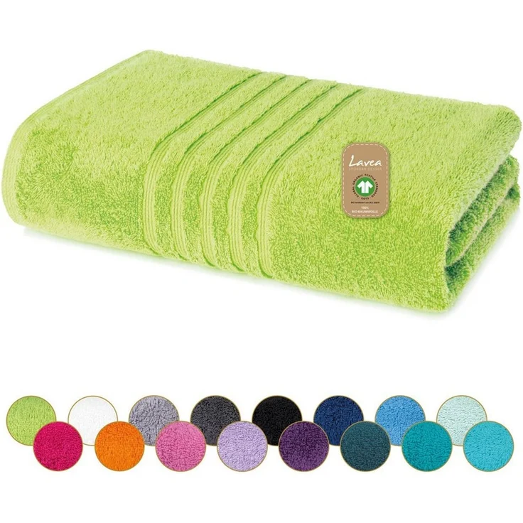 Lavea Handtücher Bali Handtuch 50x100 cm, Sporthandtuch, Fitness-Handtuch, Weiches Bio-Baumwollfrottee (1-St), pflegeleicht, GOTS-zertifiziert, extra saugstark mit 500g/m² – Bild 1