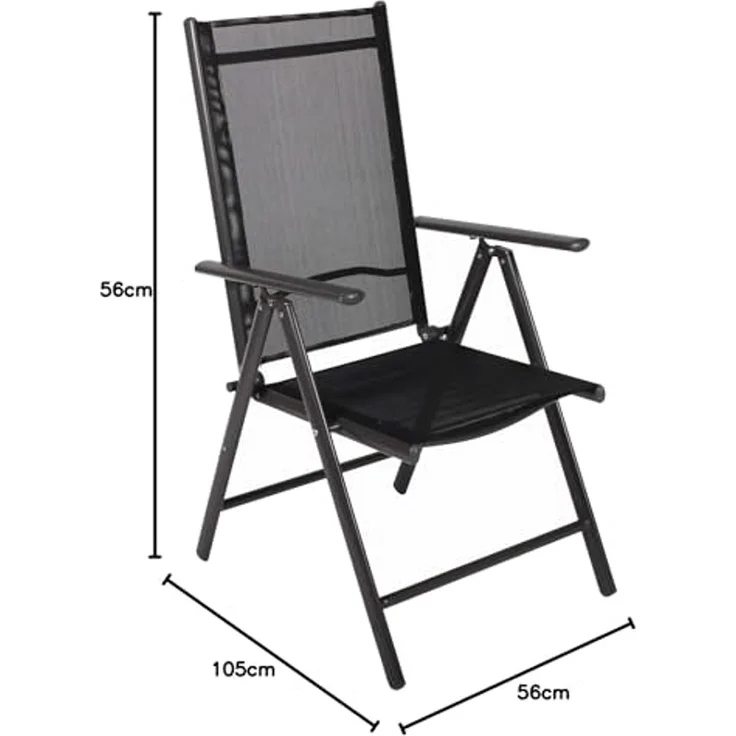 VCM Gartenstuhl Miami 913216 Anthrazit H. 105 x B. 56 x T. 65 cm – Bild 2