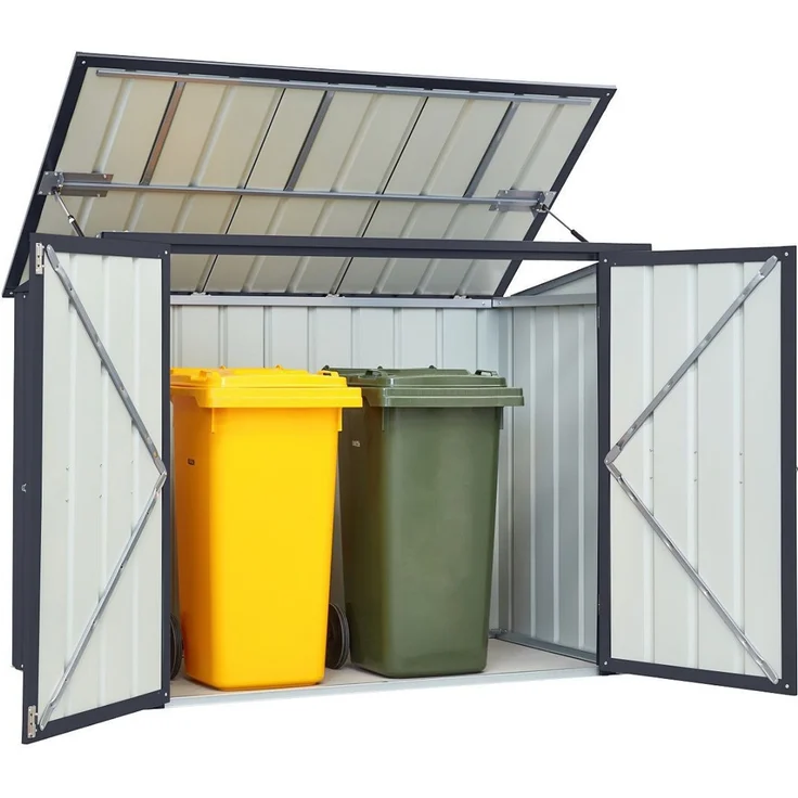 Globel Gerätehaus "Tonnen-Depot Easy" 5x3 - 2bins, anthrazit – Bild 9