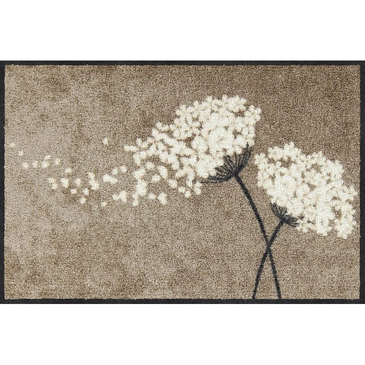 Salonloewe Fußmatte Salonloewe WISHFULL BLOSSOM TAUPE Fußmatte Wohnmatte 50 x 75 cm, Rechteckig, Höhe: 7 mm, In- und Outdoor, waschbar bei 40° Grad in der Waschmaschine und trocknergeeignet – Bild 1