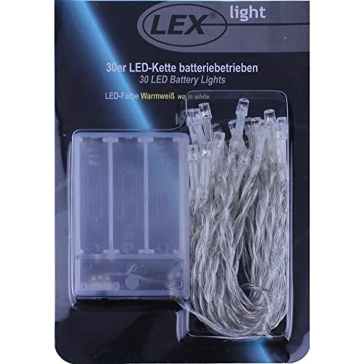 2x 30er LED Lichterkette Set Batteriekette Weihnachten Beleuchtung Deko warmweiß