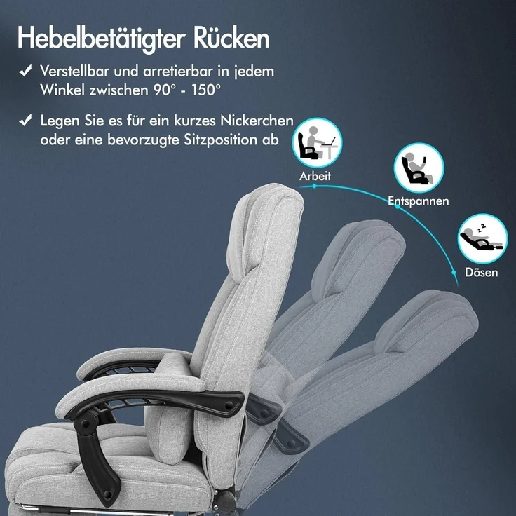 ALFORDSON Bürostuhl Schreibtischstuhl Lendenwirbelstütze High Back Chair – Bild 6
