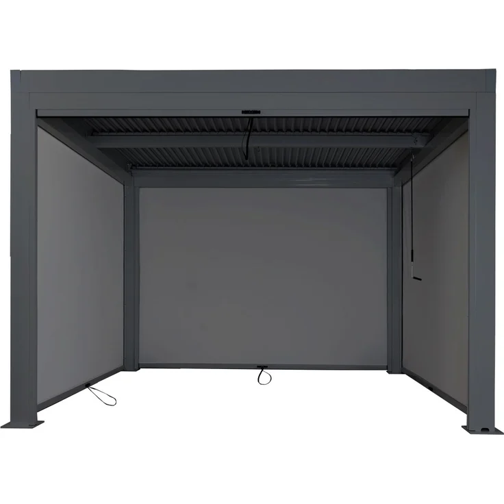 Mendler 'HWC-L46' Pergola, Regenrinne sturmfest, Aluminium anthrazit, 3x3m – Bild 7