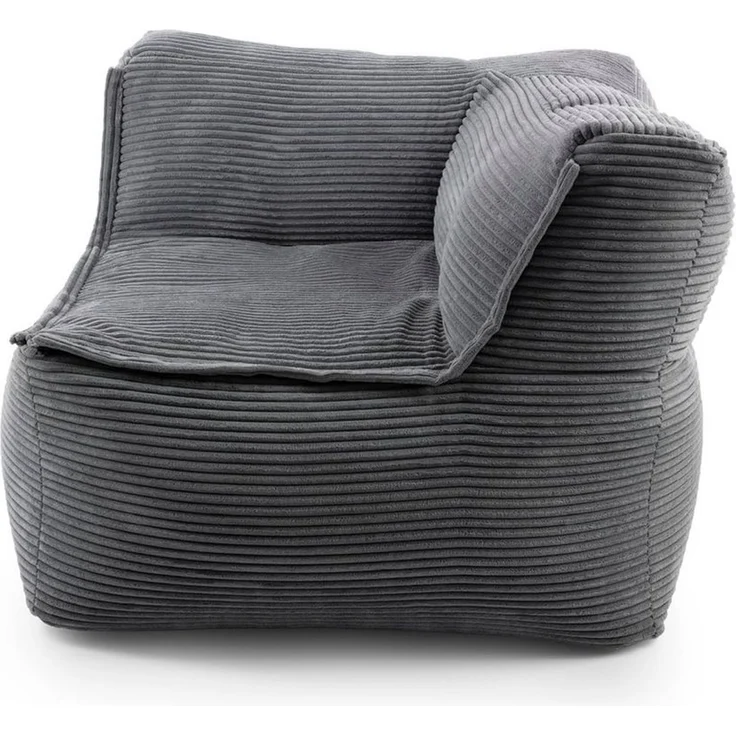 Lumaland Modulares Eckteil rechts - Cord-Reihe | Indoor Sitzsack mit Softer Struktur, ideal Sofa Modulen & zum Pouf | Bean Bag mit Füllung - für Wohnzimmer & Co. - 81 x 81 x 70 cm – Bild 2