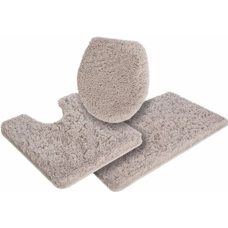 Möve Badematte Superwuschel, Badvorleger, Badezimmer Teppich, Höhe 40 mm, rutschhemmend beschichtet, fußbodenheizungsgeeignet, schnell trocknend, strapazierfähig, Polyester, rechteckig, 3-tlg. Stand-WC Set, Mikrofaser-Badematte, Badteppich, rechteckig,... – Bild 4