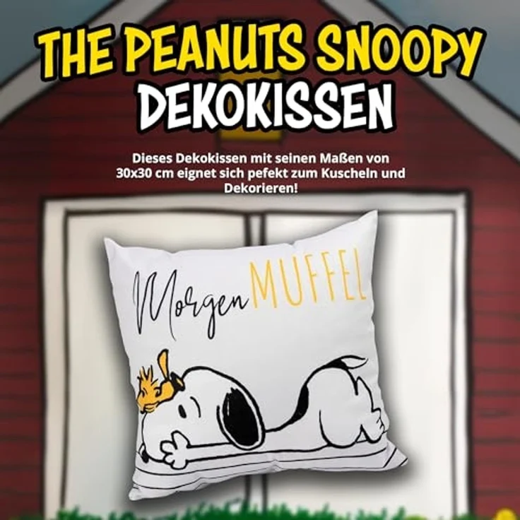 United Labels® Dekokissen Peanuts Snoopy - Morgenmuffel – Bild 2