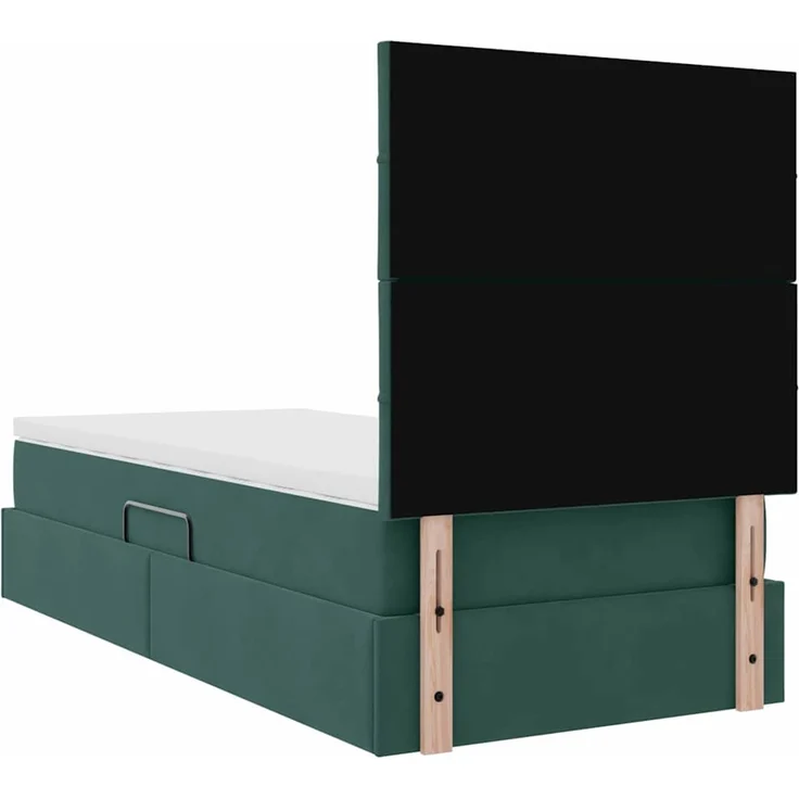 vidaXL Aufbewahrungsbett mit Matratze Dunkelgrün 100 x 200 cm Samt 3372012 – Bild 11