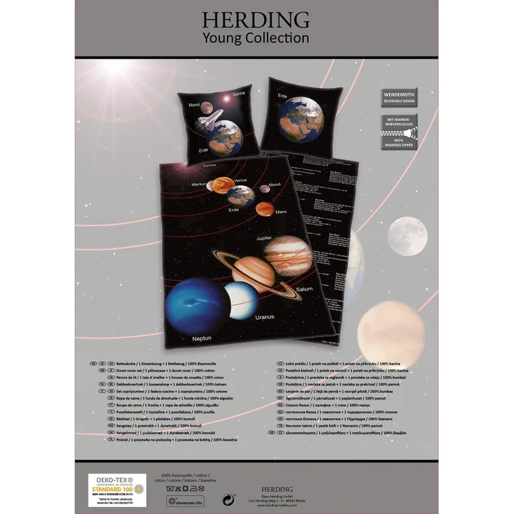 Herding Sonnensystem Bettwäsche Österreichische Größe – Bild 6